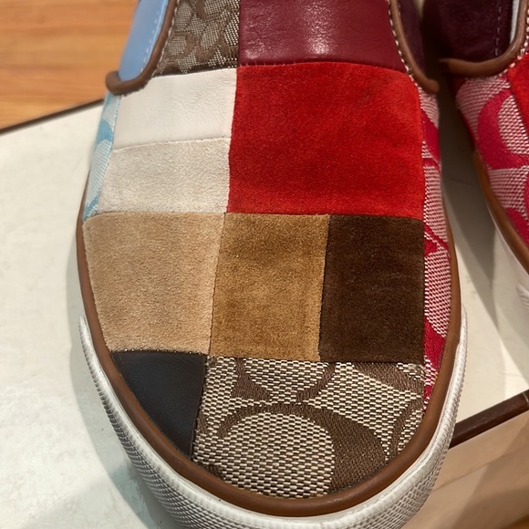 COACH Blakely Suede, Leather & Canvas Mules - Picture 9 of 11
